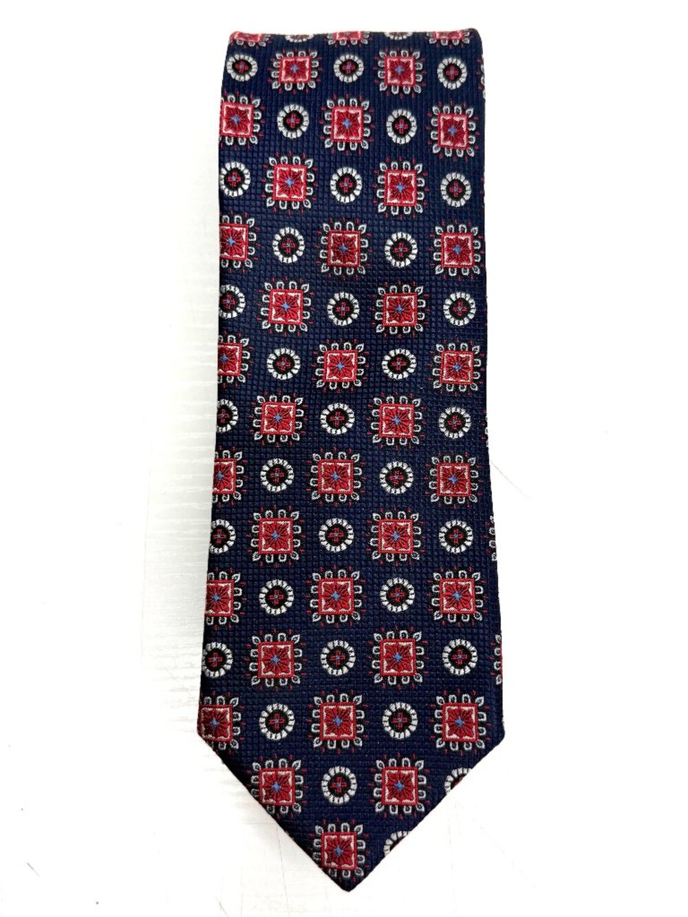 TATTERSALL London Classic Geometric Silk Hand Made Neck Tie 3" x 61'